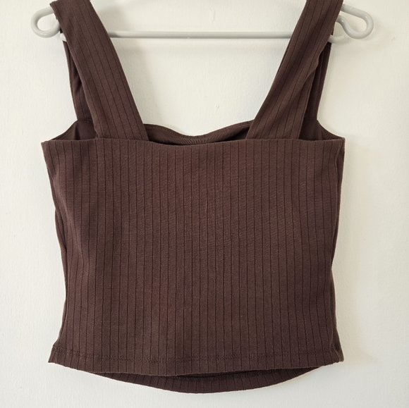 Dynamite Chocolate Ribbed Tank Top - Picture 2 of 3